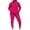 Hot Pink, variant on Travel Outfits for Women 2 Piece Sets Solid Color Long Sleeved Pants Set Plus Size Tracksuit Casual Outfit Blue S