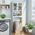 thumbnail image 3 of Costway Over the Toilet Storage Bathroom Spacesaver Cabinet Tower Organizer Shelf & Doors White, 3 of 11