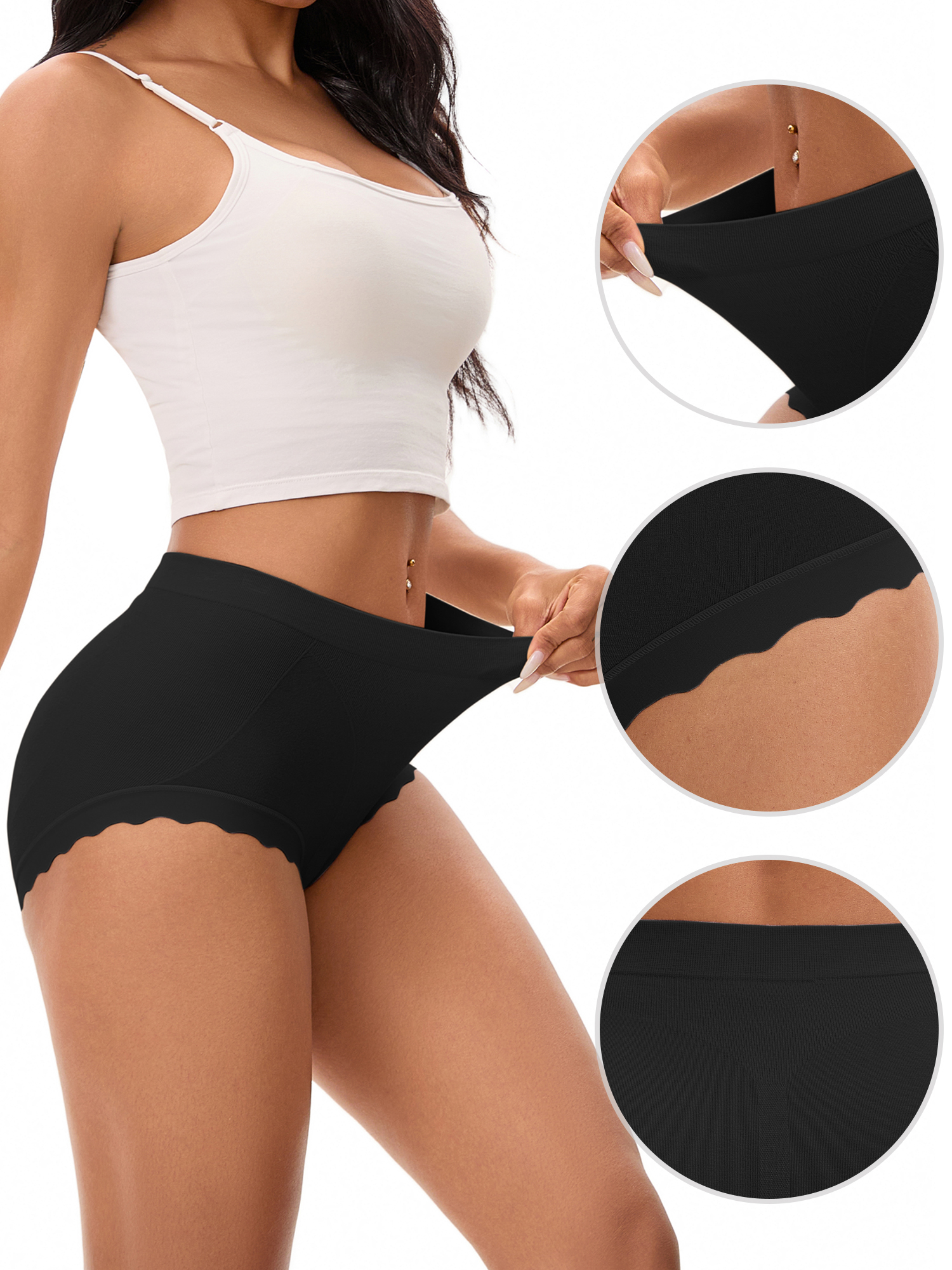 Unique Bargains High Waisted Tummy Control Briefs 2XL Black