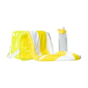 Silver One Water Resistant Active Kit Gym Sports Bag - Includes Water Bottle and Gym Towel