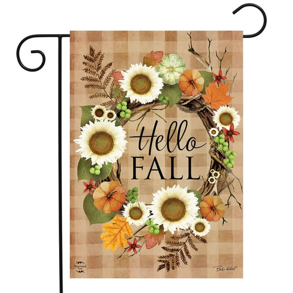 Briarwood Lane Hello Fall Wreath Double-Sided Garden Flag