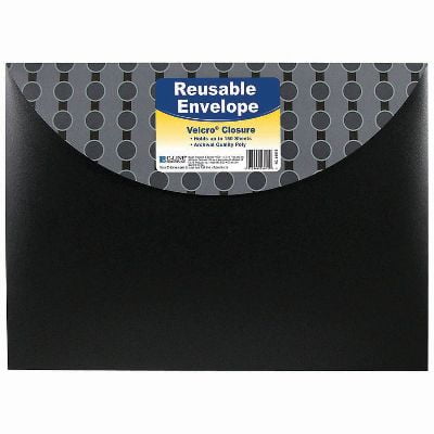 Expanding Circle - Circle Pattern Expanding File, Letter, 1-Pocket, Reusable Envelope, Black/gray