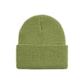 thumbnail image 2 of Women's Waffle Knit Beanie, Solid Color Rolled Brim Slouchy Hat, Thickened Winter Warm Cuffed Hat for Outdoor, Casual Daily Wear and Gift Blackish Green, 2 of 7