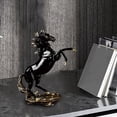 thumbnail image 4 of Estatua de caballo de pie, escultura de arte nórdico, adorno de caballo para estantería, armario, colección de decoración de escritorio , negro BLESIY Estatua de caballo de pie, 4 of 8