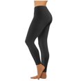 thumbnail image 2 of Workout  Fashion Casual Solid Color Ribbed Seamless Workout High Waist Athletic Pants Soft Comfy Elastic Compression Yoga Leggings, 2 of 5