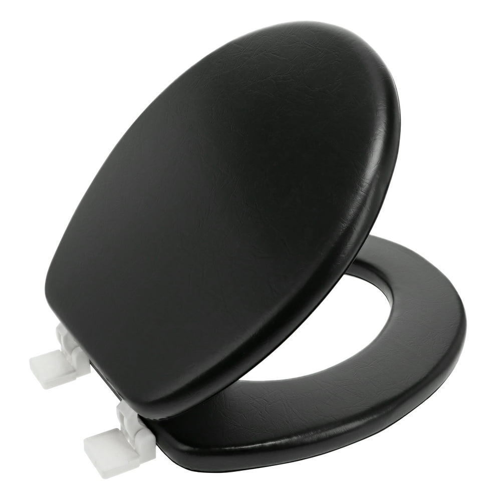Ginsey Round Soft Cushion Toilet Seat, Black