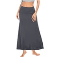 thumbnail image 4 of ZToonmas Women's High Waist Fold Over Maxi Skirt Casual Stretchy Bodycon Long Skirt for Loungewear and Everyday Wear, 4 of 8