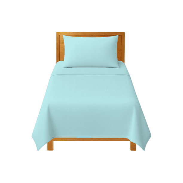 Sábanas Individuales Lisas We2 Dream 100% Algodón Color Aqua Boreal 3 Piezas
