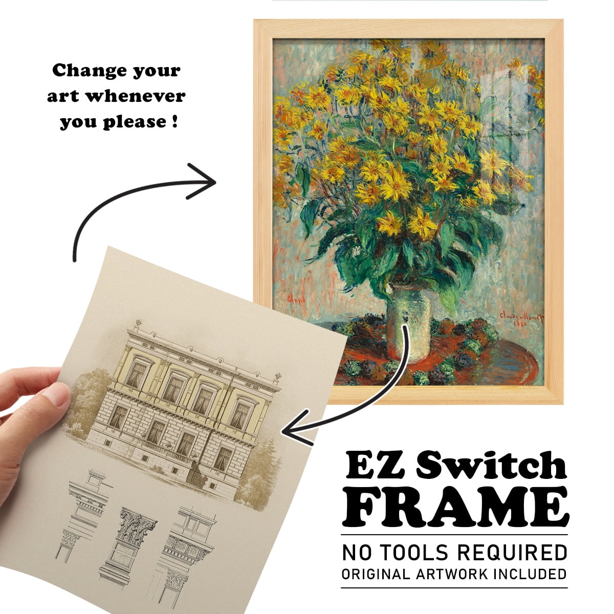 Estate & Plan IV -Framed Print w/glass-Natural Wood