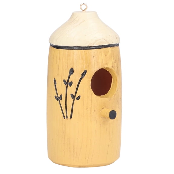 Hummingbird House for Outside Hanging,Wooden Humming Bird Nest with Hemp Ropes for Garden Window Outdoor Home9195