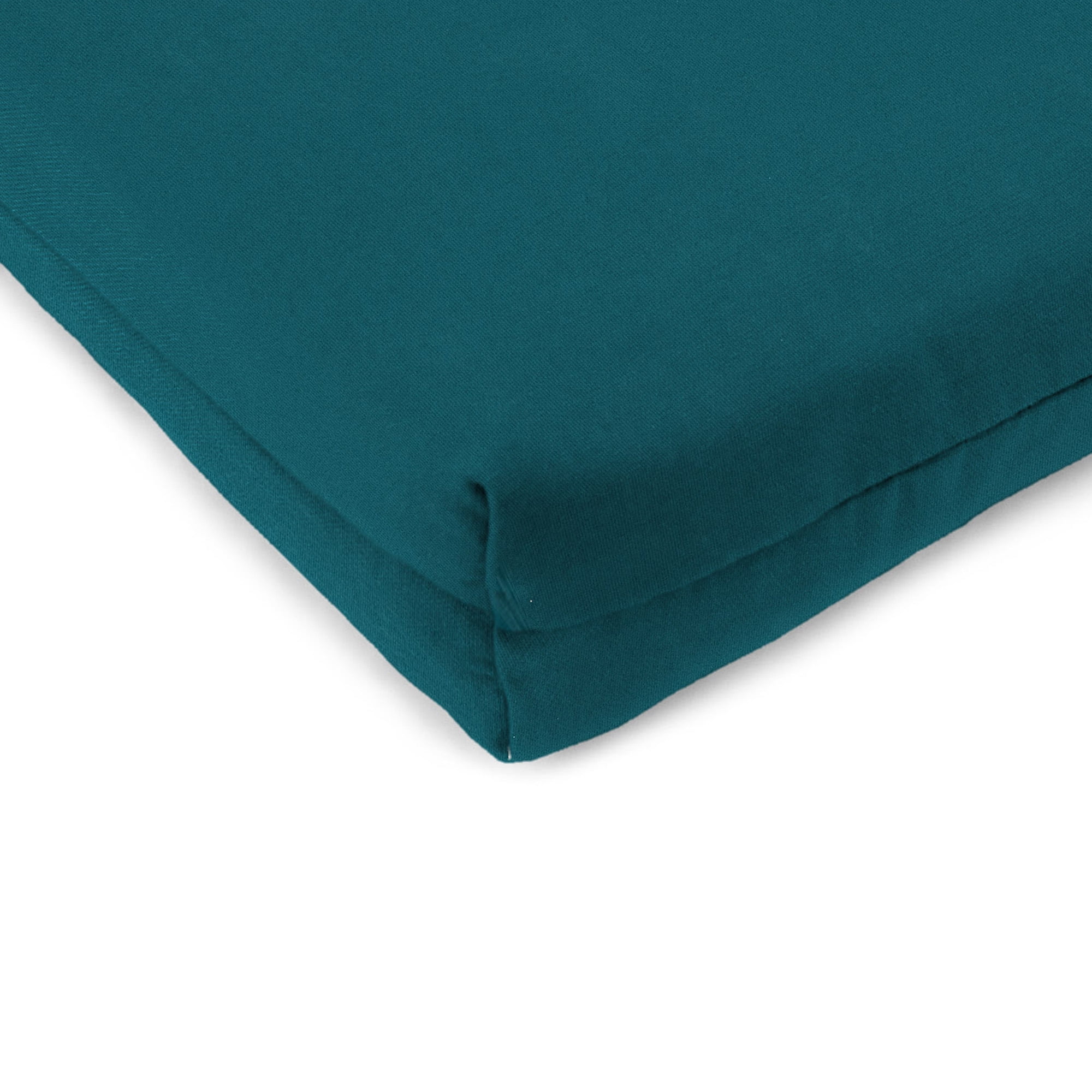 Jordan Manufacturing 17" x 19" Canvas Teal Solid Rectangular Outdoor Chair Pad Seat Cushion with Ties (2 Pack)