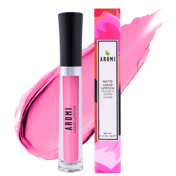 Aromi Matte Liquid Lipstick | Light Peachy Pink Lip Color with Warm Undertones, Long-lasting (Cherry Blossom)