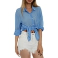 thumbnail image 6 of Yuemengxuan Women Summer Sun-Proof Blouse, Solid Color Long Sleeves Single-Breasted Beach Shirt, 6 of 9