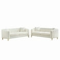 thumbnail image 4 of Newest Oversized Chenille Sofa,Luxury 3+3 Seater Deep Couch,Modern Tufted Couch, Gold Metal Legs Sofa for Living Room, Bedroom, Apartment (Beige), 4 of 9