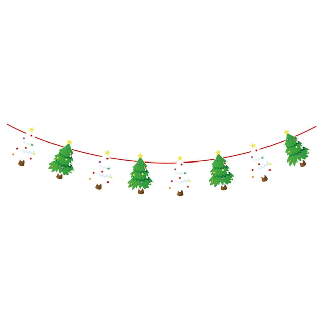 Toystoory Elementos navideños clásicos en guirnalda de pancartas reutilizable para el hogar Guirnalda de pancartas navideñas única feliz Kits de decoración para fiestas bandera del árbol de navidad