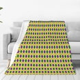 thumbnail image 1 of Balery Mardi Gras Purple Yellow Plaid Manta de Felpa Suave y Acogedora – Cobija de Franela Aterciopelada para Cama, Lavable y Cálida para Sofá, Mascotas, Transpirable-80"x60", 1 of 7