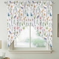 thumbnail image 2 of Spring Floral Swag Curtains for Kitchen/Bedroom/Living Room, Elegant Pastoral Flowers Dragonfly Watercolor Scalloped Curtains 63 Inch Long, Window Swag Topper Curtains Valances 2 Panels Set 36"x63", 2 of 8