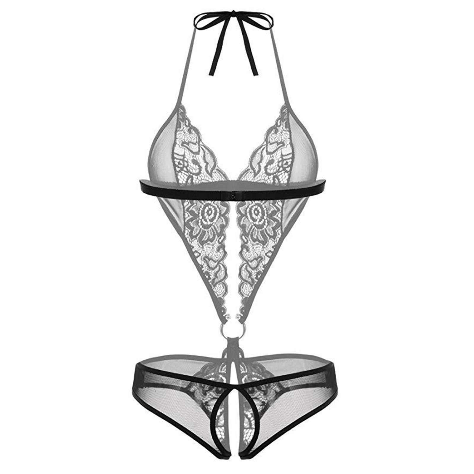 Odeerbi Sexy Lingerie Bodysuit for Women Sheer Lingerie Bra Jumpsuit