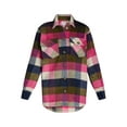 thumbnail image 2 of Time and Tru Women's Plaid Button Front Shacket, XS-XXXL, 2 of 5
