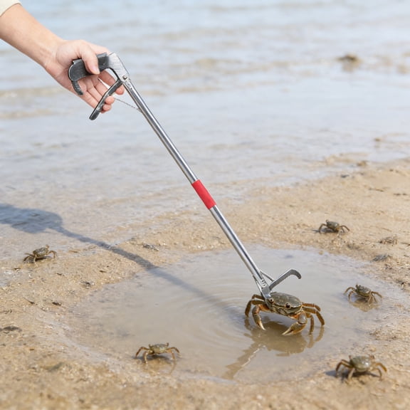 ETHZZLE Multi Use Stainless Steel Seafood Tongs with Folding Joint for Crabs Eels and Snakes