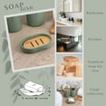 thumbnail image 6 of Chic Matte Green Soap Dish with Bamboo Base - Polyresin Bathroom Accessory for Elegant Décor, 6 of 8