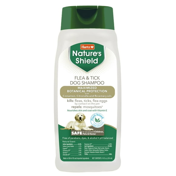 Champú para Perros Hartz Nature’s Shield Antipulgas y Garrapatas 414 ml