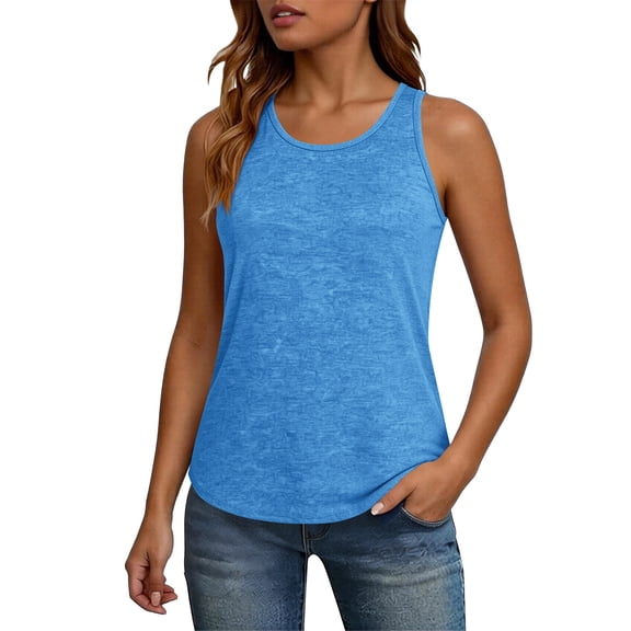 Hilenly Women's Workout Tops Athletic Mesh Racerback Tank Tops Sleeveless Loose Fit Yoga Running Gym Shirts