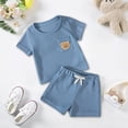 thumbnail image 2 of Baby Boy Outfits Toddler Boys Clothes Sets Kids Summer Waffle Bear Printed Sleeveless Running Suit 12 18 24 Month 3T 4T 5T T Shirt Set Two Pieces, 2 of 9