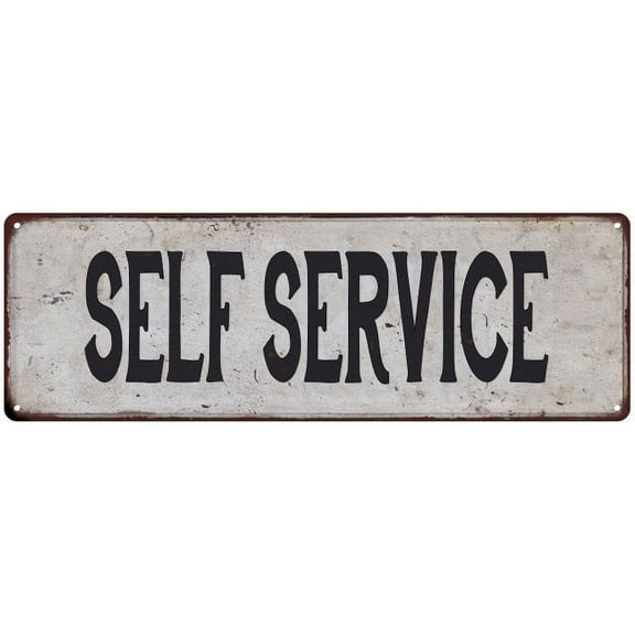 SELF SERVICE Vintage Look Rustic 6x18 Metal Sign Chic Retro 206180035121