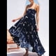 thumbnail image 5 of Vestido Maxi Estampado para Mujer, con Tirantes Finos, Floral, Estilo Bohemio, Fluido, para Playa y Vacaciones de Verano. Azul Oculto XXL, 5 of 7