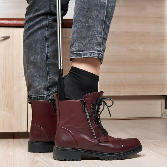 Raindrops Long Handled Shoe Horn Shoe Horn For Boots, Metal Travel Shoe Helper For Seniors Shoe Pulling Artifact Dressing Stick