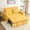 Yellow, variant on LAKPS 52" Linen 3-in-1 Convertible Sleeper Sofa with Pull-Out Bed, Stepless Adjustable Backrest & Side Pocket - for Family, Living Room, Dorm, Apartment, Linen, Dark Grey