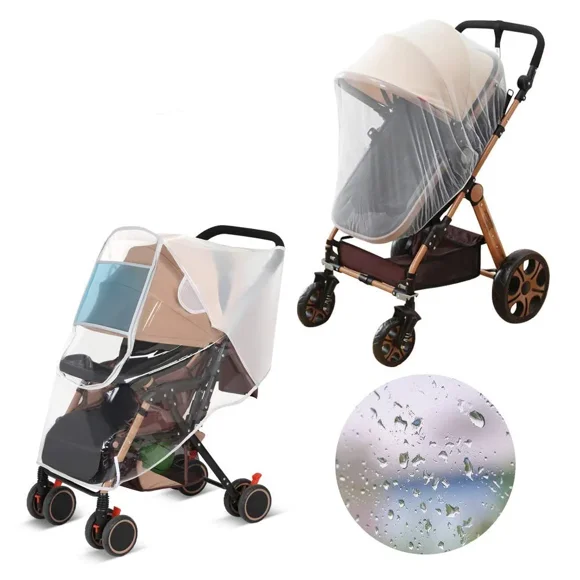 Naler Universal Stroller Rain Cover & Baby Net,Travel Weather Shields for Pushchair Pram,Plastic