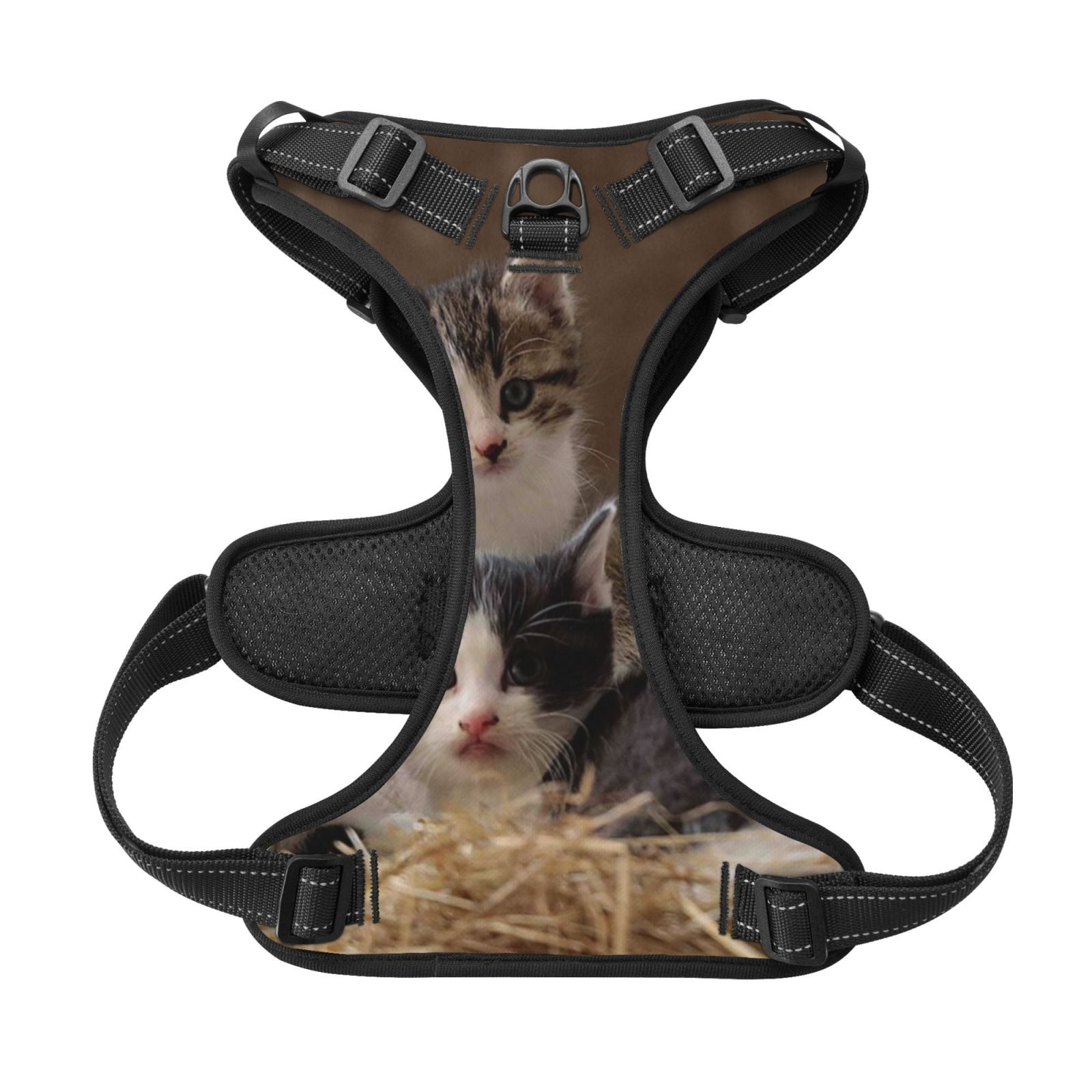 Picia Cat Family No-Pull Dog Harness Reflective Front Clip Vest with Handle,Step-in Air Dog Harness,Adjustable 2 Metal Rings 4 Buckles,Easy to Put on & Take Off Small