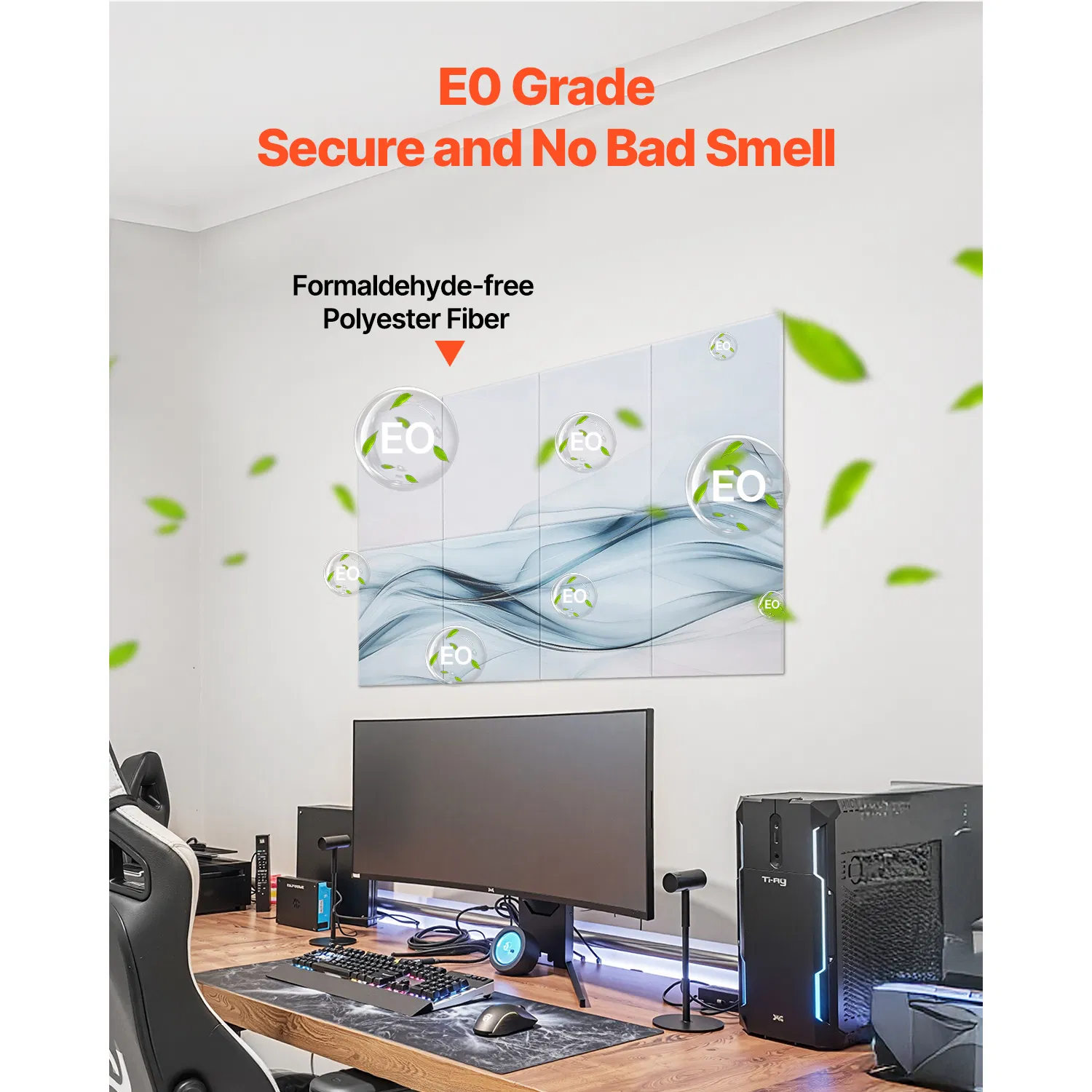 8 Pack Soundproof Acoustic Panels 47.24x23.62in Self-Adhesive Decorative Sound Absorbing Wall Tiles for Home Office Studio Gaming Room Theater