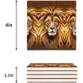 thumbnail image 3 of FMSHPON Lion Set of 8 Coaster for Drinks, Absorbent Ceramic Stone Coasters Cup Mat with Cork Base for Home Kitchen Room Coffee Table Bar Decor, 3 of 4