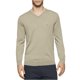 thumbnail image 1 of Calvin Klein Merino suéter con cuello en V para hombre, beige, extragrande Calvin Klein  Pull-over, 1 of 1