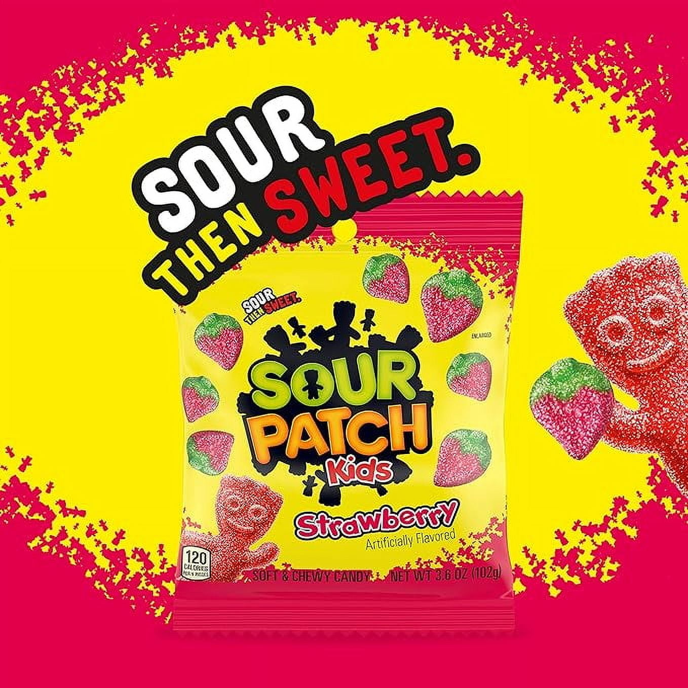 SOUR PATCH KIDS Strawberry MZF22 Soft & Chewy Candy, Bulk Candy, 12 - 3.6 oz Bags