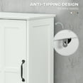 thumbnail image 5 of kleankin Slim Bathroom Storage Cabinet, Tall Bathroom Cabinet, Linen Tower with Open Shelf, Drawer, Recessed Doors, and Adjustable Shelves, White, 5 of 9
