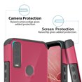thumbnail image 5 of TJS for AT&T Motivate Max U668AA/Cricket Ovation 3 Phone Case, with Tempered Glass Screen Protector, Magnetic Support Dual Layer Drop Protection Impact Rugged Armor Cover (Red), 5 of 6