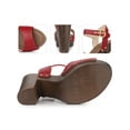 thumbnail image 2 of BLISSFUL STEP Platform Ankle Strap Block Heels Sandals for Women Red 7, 2 of 4