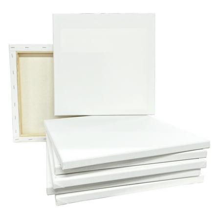 7 Count 12” x 12” Super Value Canvas by Artist's Loft Necessities - Acid Free Cotton Canvas for Paint - Acrylic - & Oils - 1 Pack
