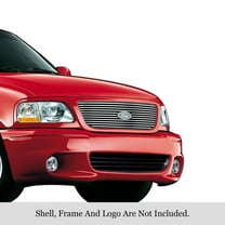 1999-2003 Ford F-150/F-150 Harley Davidson/F-150 Lightning Bar Style Main Upper With Logo Show Stainless Steel Polished Finish Horizontal Billet Grille