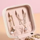 thumbnail image 2 of Caja de joyería de viaje, Mini organizador portátil, soporte de exhibición, caja de almacenamiento para anillos, pendientes, collar, regalos para niñas y mujeres JM, 2 of 5