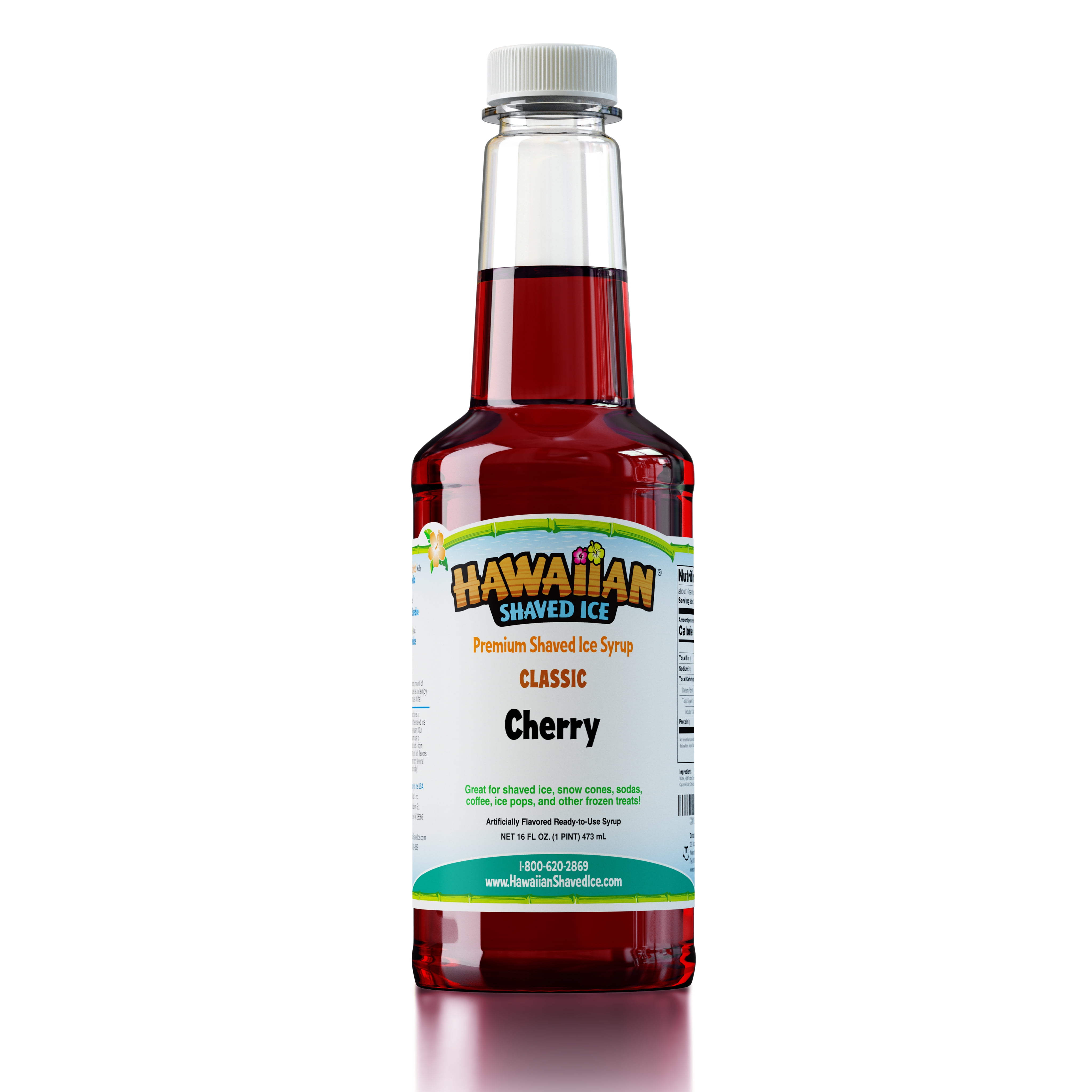 Hawaiian Shaved Ice Cherry Flavor Snow Cone Syrup, 16 fl oz