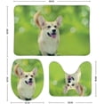 thumbnail image 2 of SKYSONIC Non-Slip 3 Piece Bathroom Rug Set Happy Dog Welsh Corgi on The Grass in Summer Day Soft Contour Rug + Toilet Lid Cover + Bath Mat for Bathroom Decor, 2 of 6