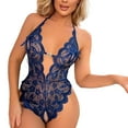 thumbnail image 2 of YEJIMAN Underwear for Women New Erotic Plus Size Lace See Through No Removal Crotchless Jumpsuit tie Pajamas Bodysuit Lingerie, 2 of 3