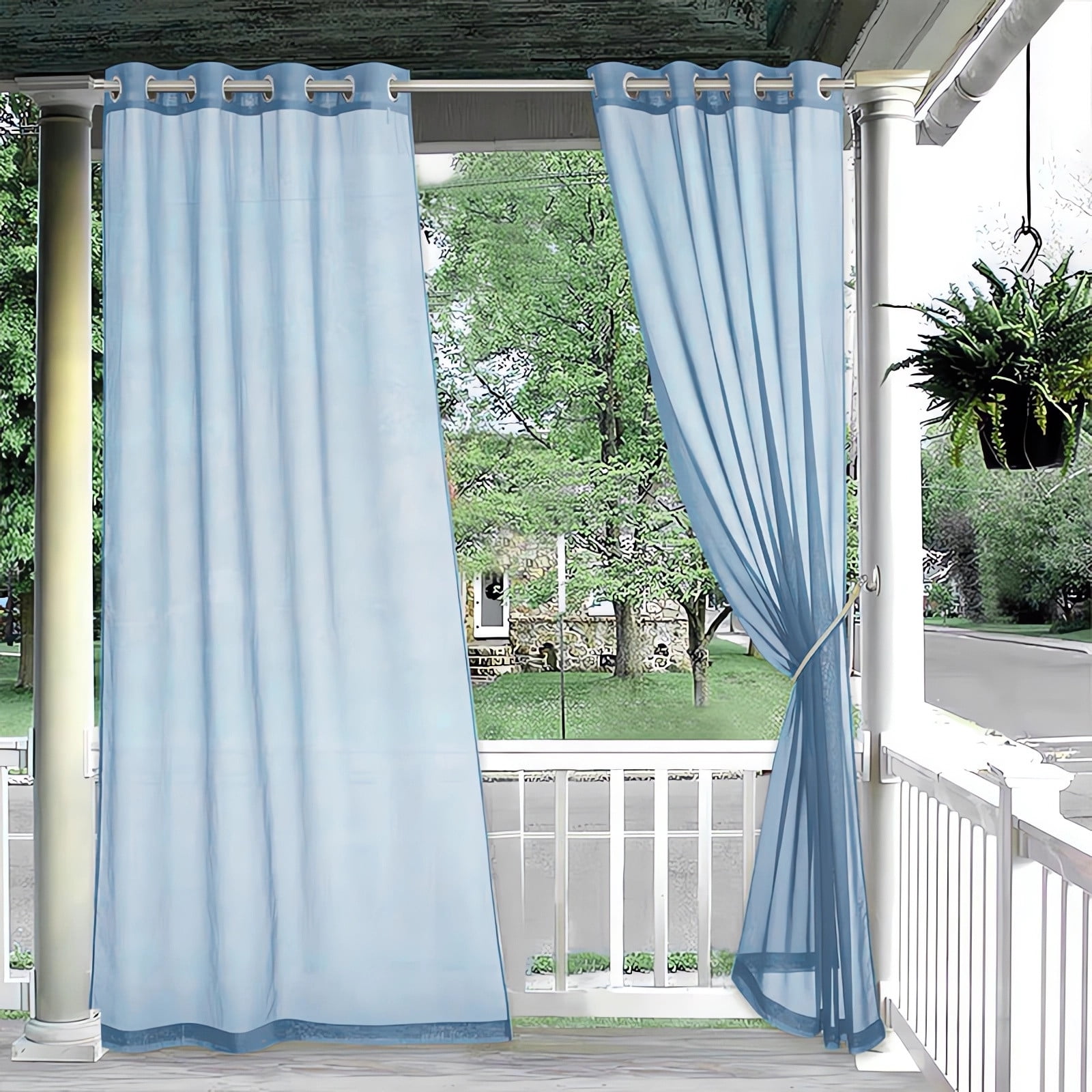 cpengpj 132x213cm Waterproof Outdoor Sheer Curtains for Patio Rod Pocket Indoor Voile Sheer Curtain for Living Room
