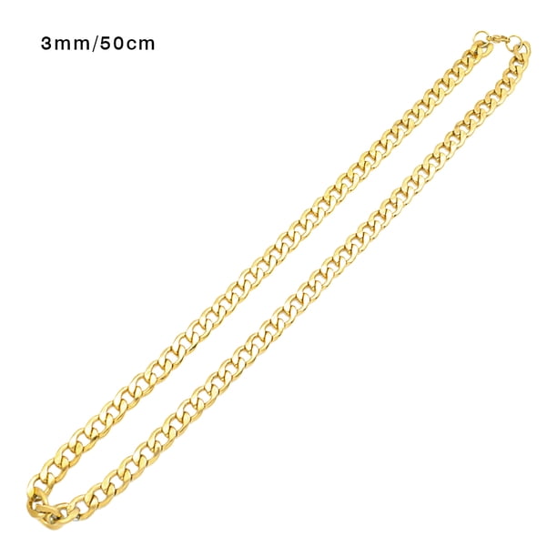 Cusimax Vintage Style Neck Chain Women Men Hip Hop Design Stainless Steel Necklace Collar Neck Jewelry Gold 3mm 50cm Walmart Com Walmart Com