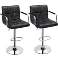 thumbnail image 3 of Yaheetech Set of 2 Adjustable Faux Leather Swivel Bar Stools With Backrests and Footrest, Black, 3 of 7